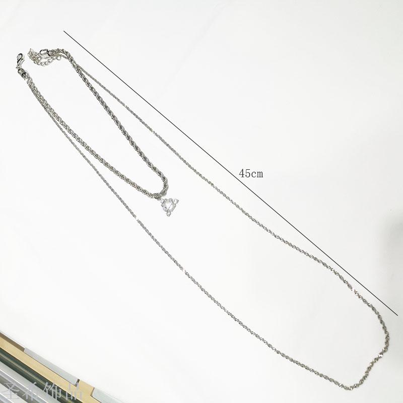 The Original double - layer sweater chain simple zircon \"women 's long style multi - layer sweater chain jewelry choker 100 collocation decoration sweater chain