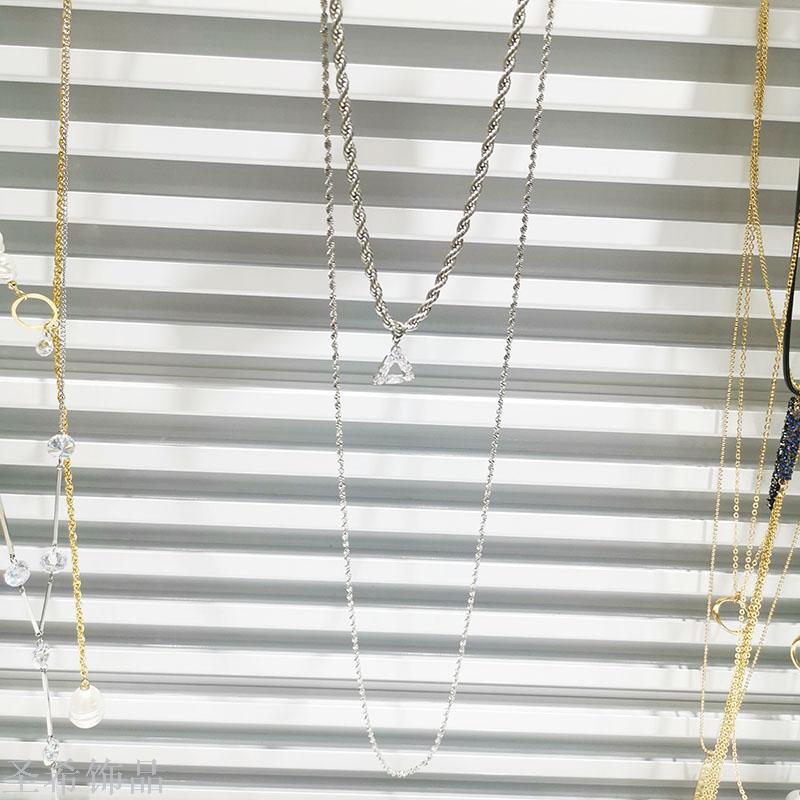 The Original double - layer sweater chain simple zircon \"women 's long style multi - layer sweater chain jewelry choker 100 collocation decoration sweater chain