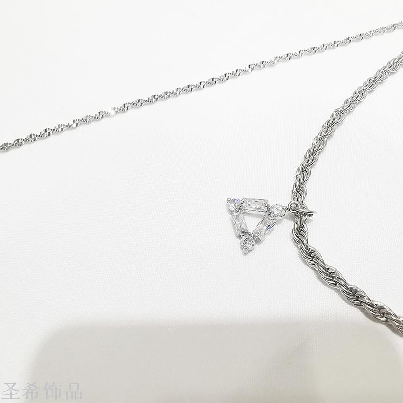 The Original double - layer sweater chain simple zircon \"women 's long style multi - layer sweater chain jewelry choker 100 collocation decoration sweater chain