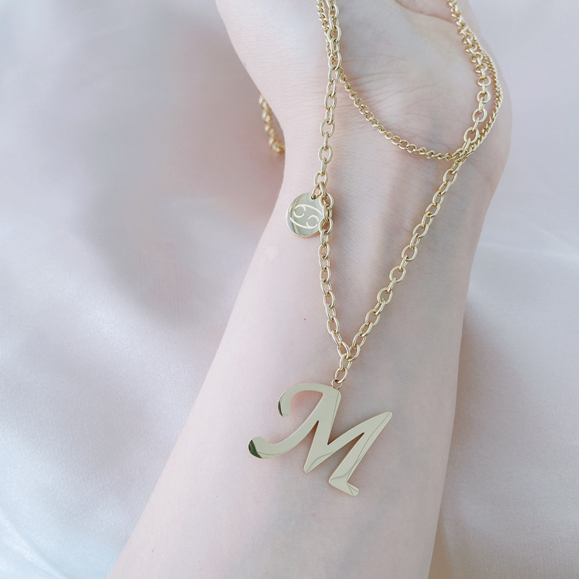 Korean Hot-Selling Double-Layer Fashion Maintains Color Titanium Steel Necklace All-Matching Affordable Luxury Choker