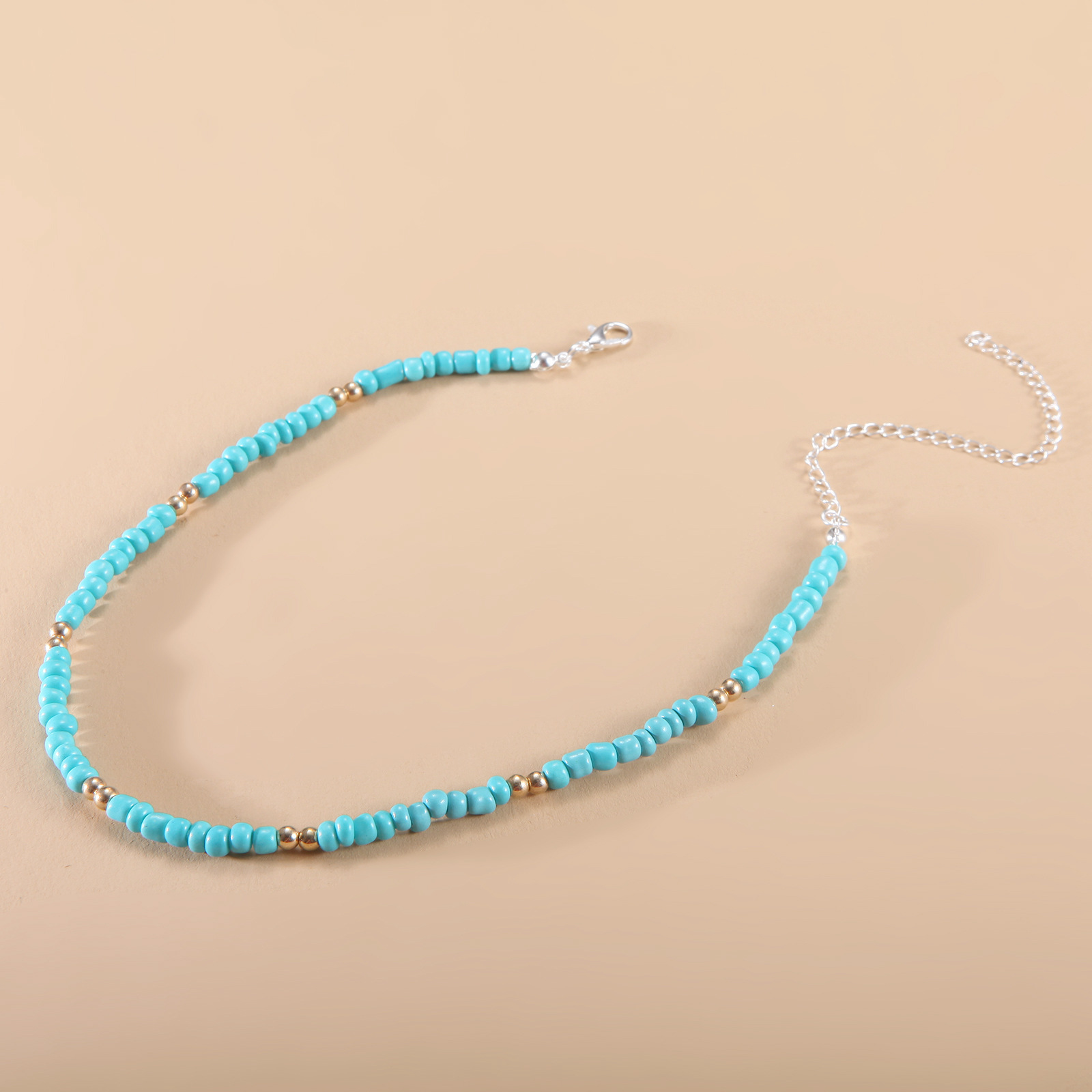 European and American New Necklace Bohemian Short Necklace Choker Amazon Combination Color Bead Necklace