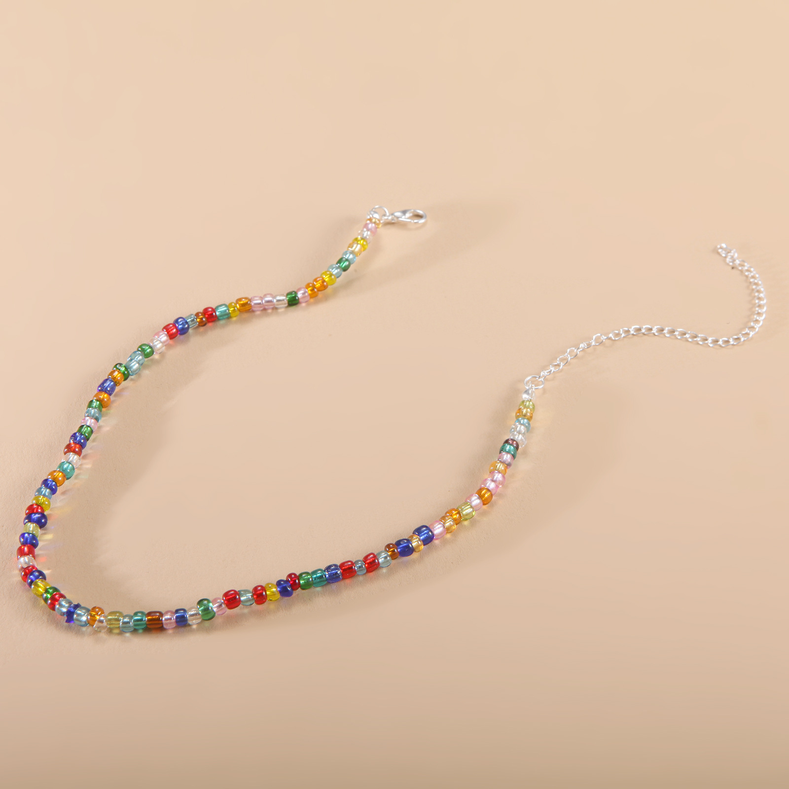 European and American New Necklace Bohemian Short Necklace Choker Amazon Combination Color Bead Necklace