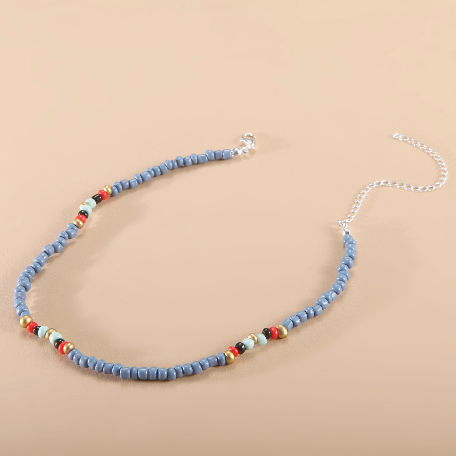 European and American New Necklace Bohemian Short Necklace Choker Amazon Combination Color Bead Necklace
