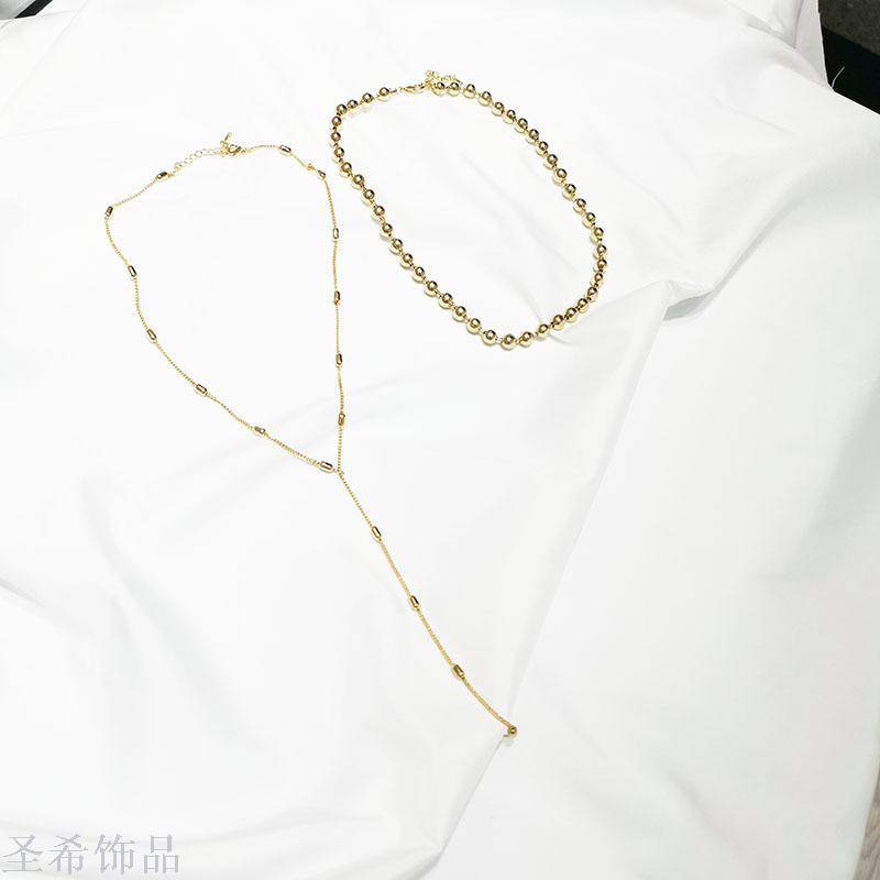 New double layer sweater chain contracted clavicle chain \"women long multi - layer jewelry choker 100 collocation act the role of double necklace