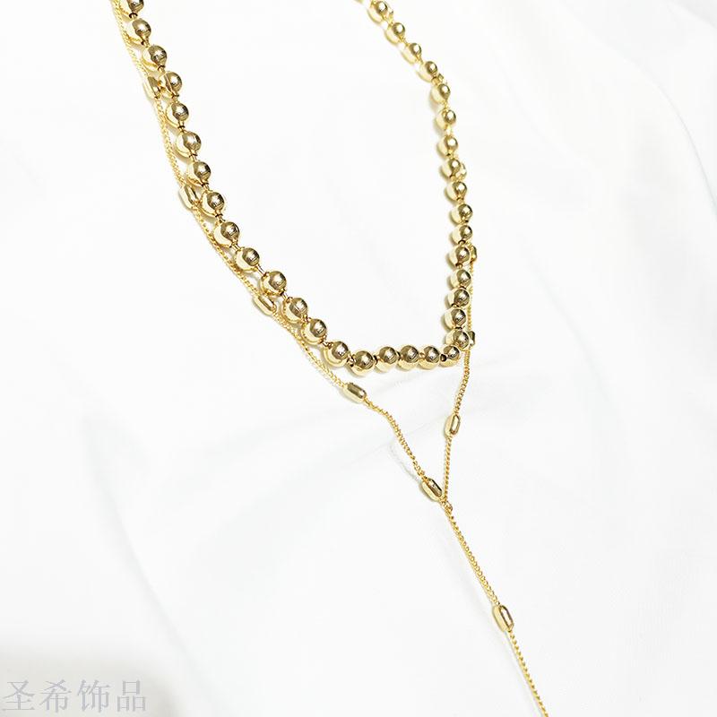 New double layer sweater chain contracted clavicle chain \"women long multi - layer jewelry choker 100 collocation act the role of double necklace