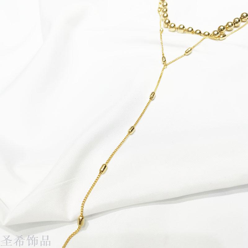 New double layer sweater chain contracted clavicle chain \"women long multi - layer jewelry choker 100 collocation act the role of double necklace
