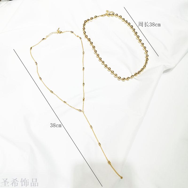 New double layer sweater chain contracted clavicle chain \"women long multi - layer jewelry choker 100 collocation act the role of double necklace