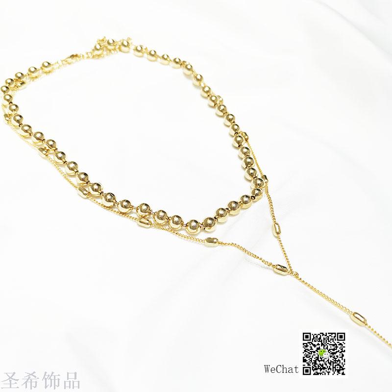 New double layer sweater chain contracted clavicle chain \"women long multi - layer jewelry choker 100 collocation act the role of double necklace