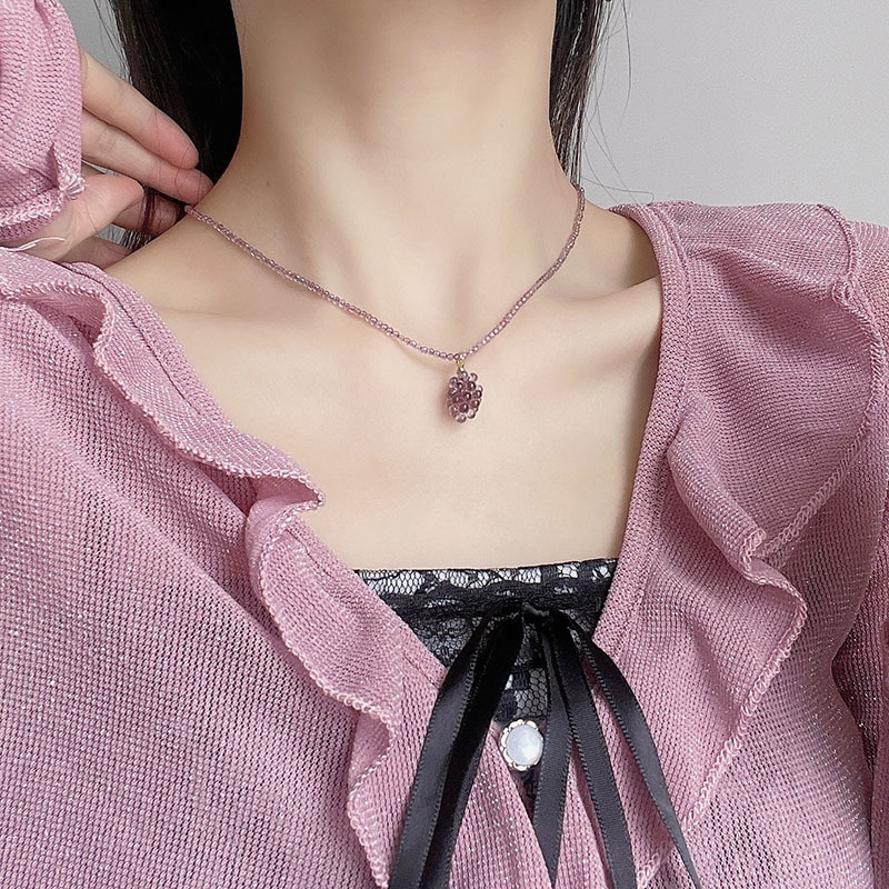 Succulent Grape Small Rice-Shaped Beads Beads of Necklace Collar Woven Choker Cute Girl Clavicle Chain Ear Hook