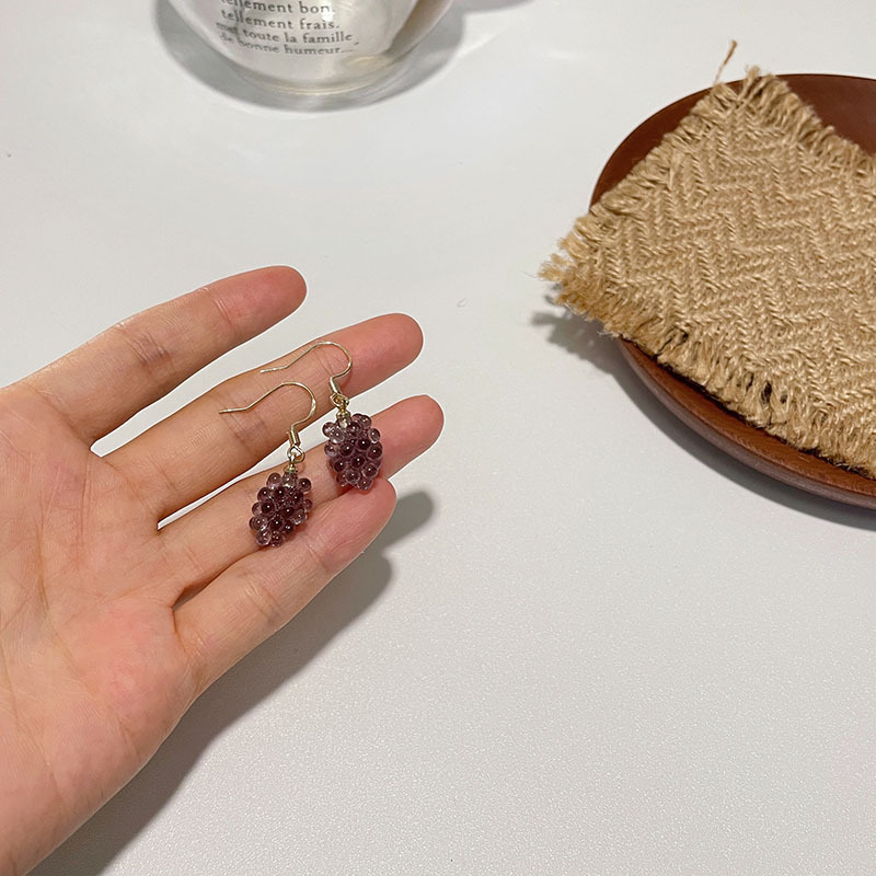 Succulent Grape Small Rice-Shaped Beads Beads of Necklace Collar Woven Choker Cute Girl Clavicle Chain Ear Hook