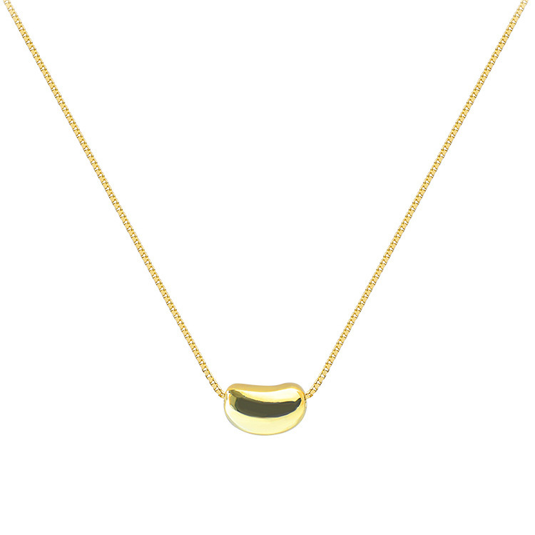 Titanium Steel Necklace Jequirity Bean Pendant Necklace Clavicle Chain Internet Celebrity Minimalist Temperament Choker Cold Style All-Match Necklace