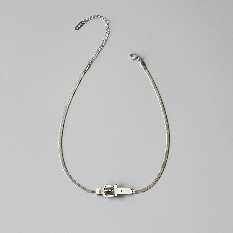Whale Rain Ornament Belt Buckle Snake Bone Necklace Choker Necklace Necklace Titanium Steel Plated 18K Gold and Silver Color Color Retention Whale Rain Ornament Belt Buckle Snake Bone Necklace Choker Necklace Necklace Titanium Steel Plated 18K Gold and Silver Color Color Retention