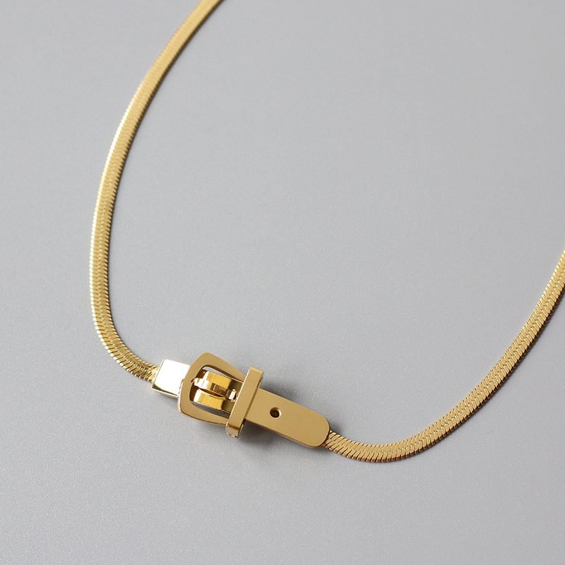 Whale Rain Ornament Belt Buckle Snake Bone Necklace Choker Necklace Necklace Titanium Steel Plated 18K Gold and Silver Color Color Retention Whale Rain Ornament Belt Buckle Snake Bone Necklace Choker Necklace Necklace Titanium Steel Plated 18K Gold and Silver Color Color Retention