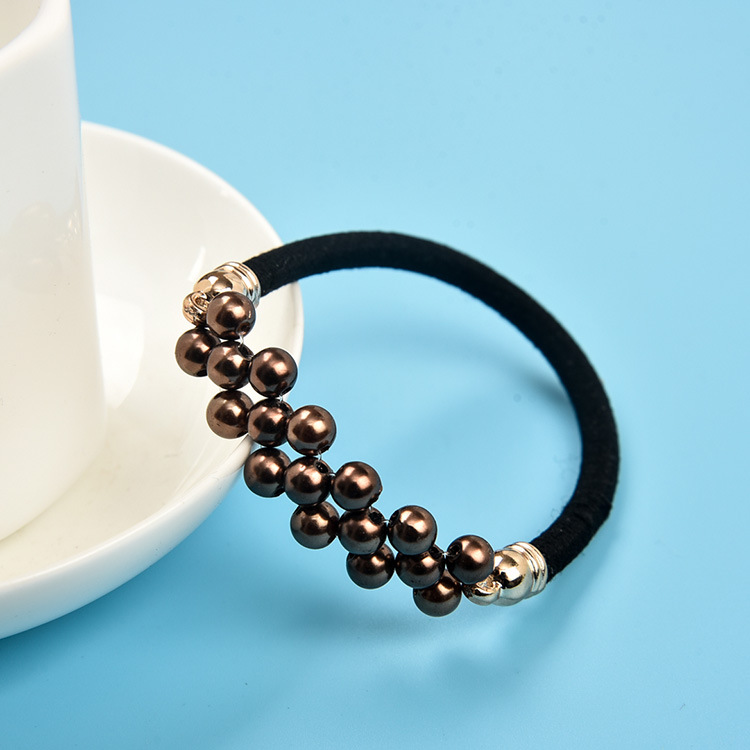 High Elastic Thin Multi-Colorful Pearl Bracelet Hair Band Korean Rubber Band Hair Rope Hair Accessories