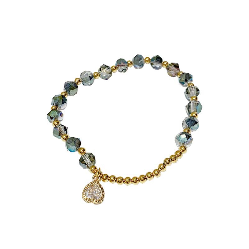 2022 New Internet Celebrity Korean Exquisite Crystal Love Beaded Bracelet Fashion Elastic String Adjustable Bracelet