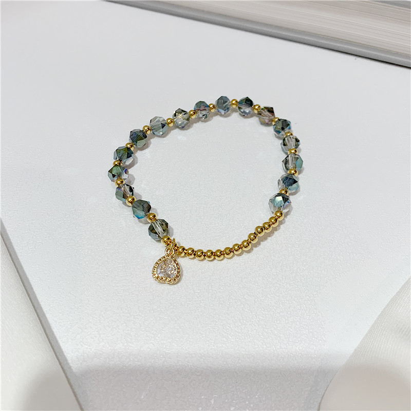 2022 New Internet Celebrity Korean Exquisite Crystal Love Beaded Bracelet Fashion Elastic String Adjustable Bracelet