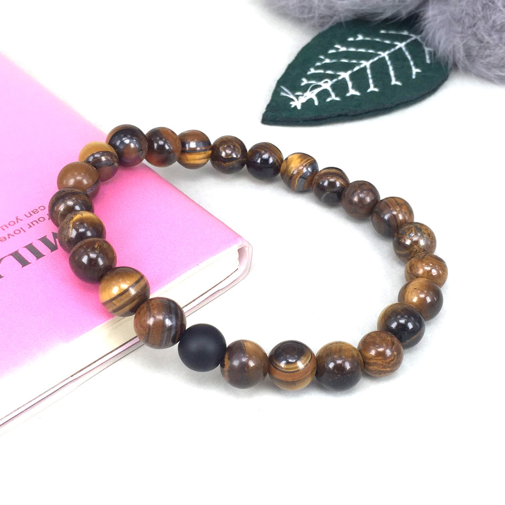 2021 Cross-Border Blue Tigereye Beaded Bracelet Yoga Bracelet Sports Bracelet Bracelet Elastic Bracelet