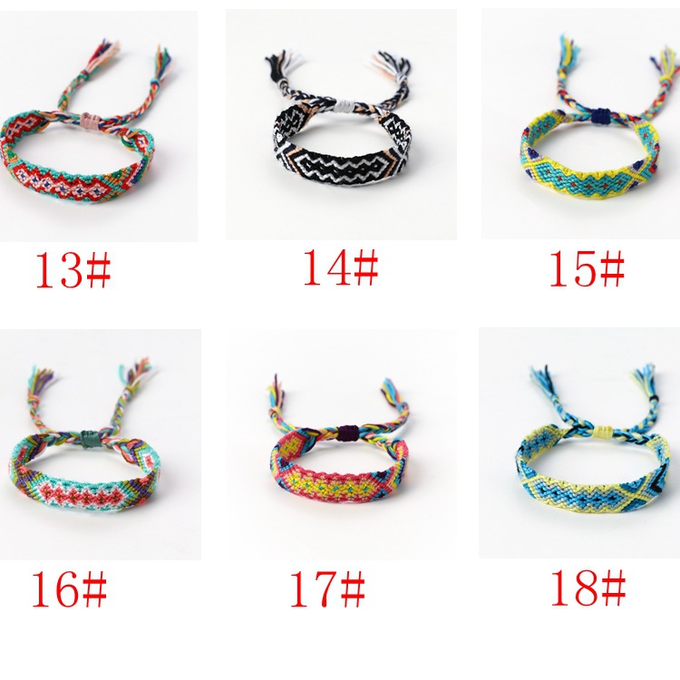 Popular Bracelet Nepal Ethnic Style 1.5cm Geometric Elastic Carrying Strap Women's Hand-Woven Bracelet