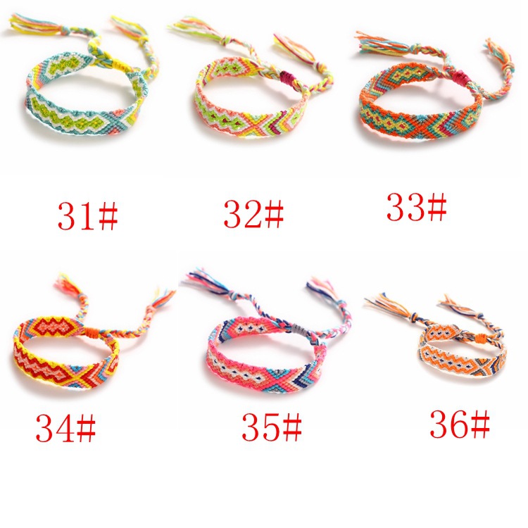 Popular Bracelet Nepal Ethnic Style 1.5cm Geometric Elastic Carrying Strap Women's Hand-Woven Bracelet