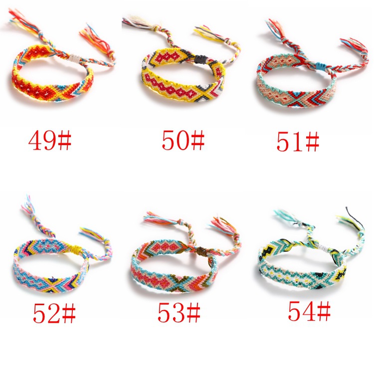Popular Bracelet Nepal Ethnic Style 1.5cm Geometric Elastic Carrying Strap Women's Hand-Woven Bracelet