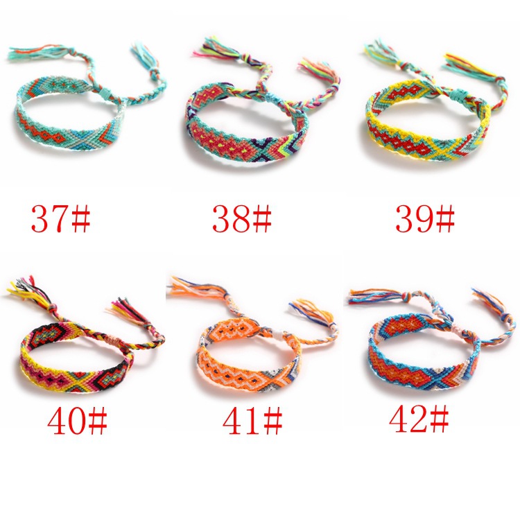 Popular Bracelet Nepal Ethnic Style 1.5cm Geometric Elastic Carrying Strap Women's Hand-Woven Bracelet