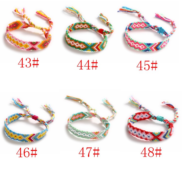 Popular Bracelet Nepal Ethnic Style 1.5cm Geometric Elastic Carrying Strap Women's Hand-Woven Bracelet