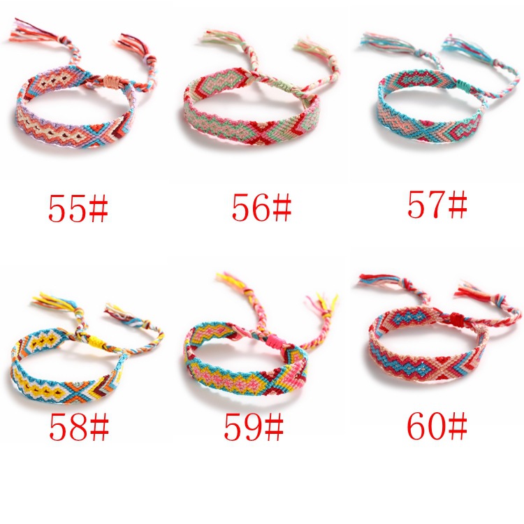 Popular Bracelet Nepal Ethnic Style 1.5cm Geometric Elastic Carrying Strap Women's Hand-Woven Bracelet