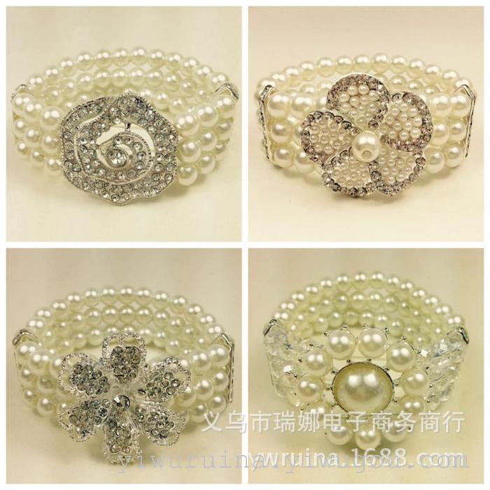 Online e-commerce accessories amazon taobao fashion all-in-one flower drill multi-layer elastic pearl bracelet