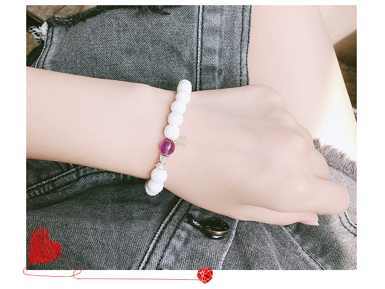 New Freshwater Pearl Bracelet Elastic Adjustable Bracelet Amethyst Ivory Beads Skirt Children's Retro Chinese Style