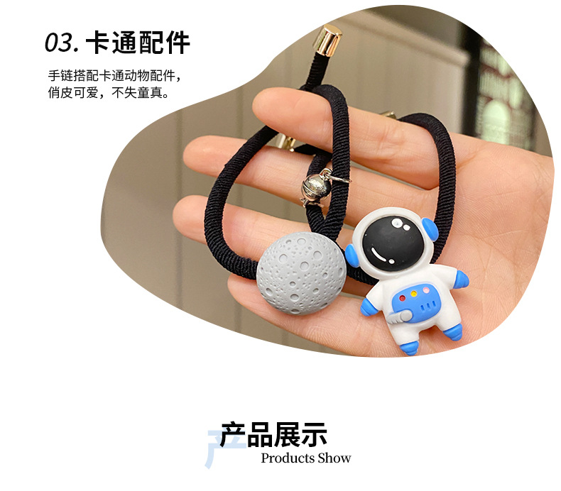 Simple Resin Strawberry Bear Decoration Couple Magnet Hair Rope Creative Elastic Rubber Band Hair Accessories Bracelet Decoration