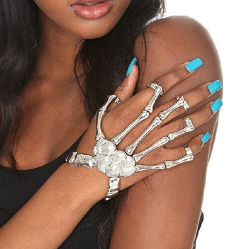 E0019 European and American Fashion Exaggerated Metal Bone Skull Bracelet Ghost Claw Finger Bracelet Halloween Ornaments