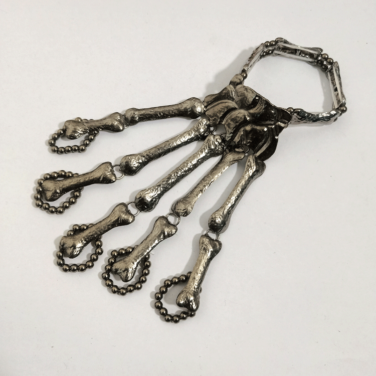 E0019 European and American Fashion Exaggerated Metal Bone Skull Bracelet Ghost Claw Finger Bracelet Halloween Ornaments