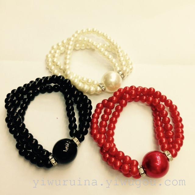 Foreign trade accessories European and American fashion elastic pearl bracelet ladies bracelet