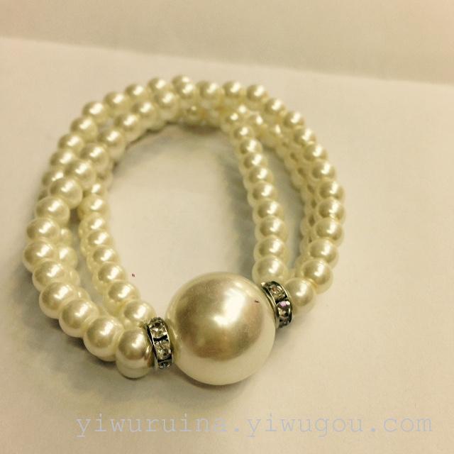 Foreign trade accessories European and American fashion elastic pearl bracelet ladies bracelet