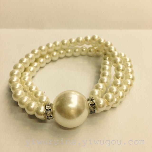 Foreign trade accessories European and American fashion elastic pearl bracelet ladies bracelet