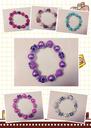 Glass beads pearls silver skull bracelet S7