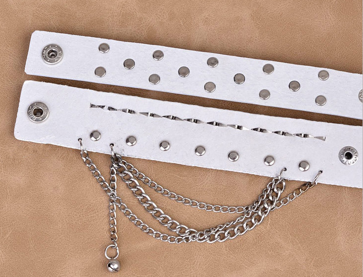 European and American Fashion Multi-Layer Leather Wide Bracelet Domineering Personalized Skull Rivet Punk Street Dance Bracelet Jewelry