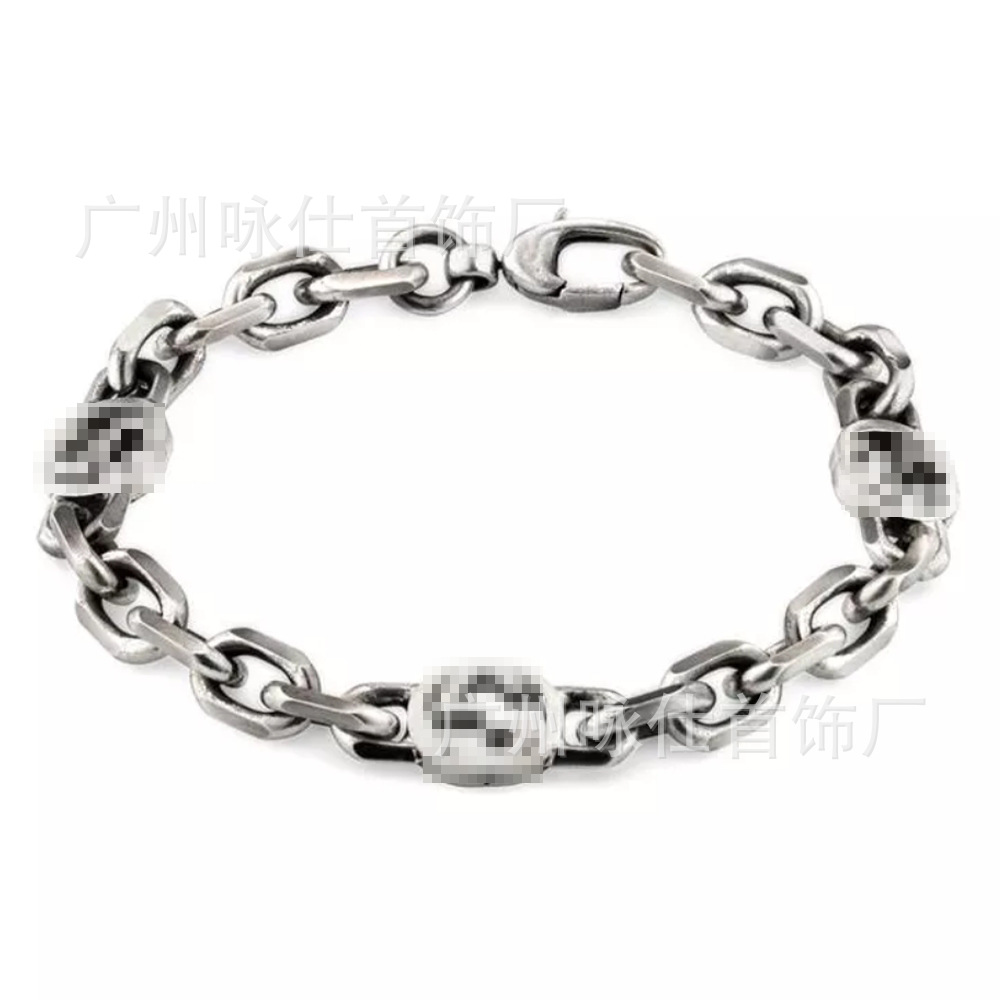 Gujia Double G Bracelet S925 Vintage Distressed Bracelet Elf Skull Men&#039;s and Women&#039;s Factory Wholesale WeChat Delivery
