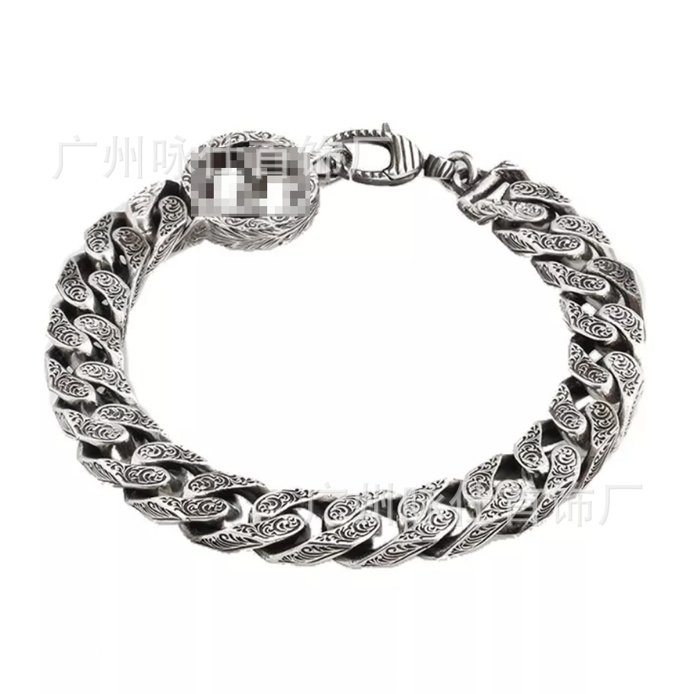 Gujia Double G Bracelet S925 Vintage Distressed Bracelet Elf Skull Men&#039;s and Women&#039;s Factory Wholesale WeChat Delivery