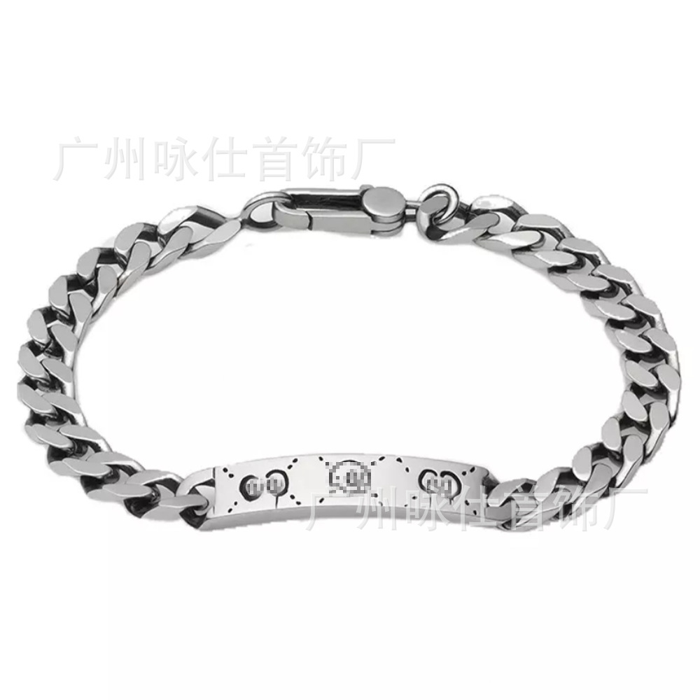 Gujia Double G Bracelet S925 Vintage Distressed Bracelet Elf Skull Men&#039;s and Women&#039;s Factory Wholesale WeChat Delivery