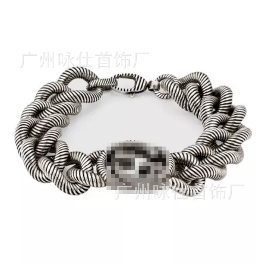 Gujia Double G Bracelet S925 Vintage Distressed Bracelet Elf Skull Men's and Women's Factory Wholesale WeChat Delivery Gujia Double G Bracelet S925 Vintage Distressed Bracelet Elf Skull Men's and Women's Factory Wholesale WeChat Delivery