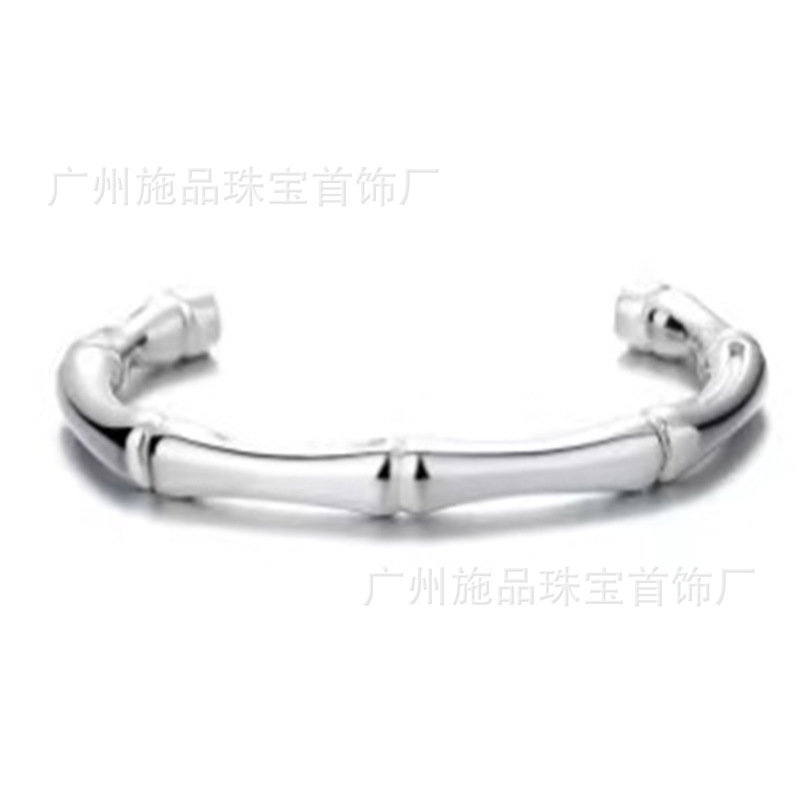 Gujia S925 Silver Bracelet Vintage Distressed Men and Women Couple Double G Skull Elf Bracelet Pattern Carved Bracelet
