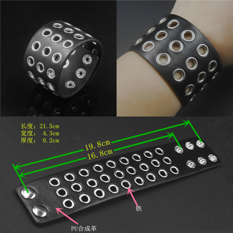 Rivet Skull Personality Barbed Rivet Self-Defense Punk Bracelet Men's and Women's Bracelet Rock Accessories Leather Bracelet Rivet Skull Personality Barbed Rivet Self-Defense Punk Bracelet Men's and Women's Bracelet Rock Accessories Leather Bracelet
