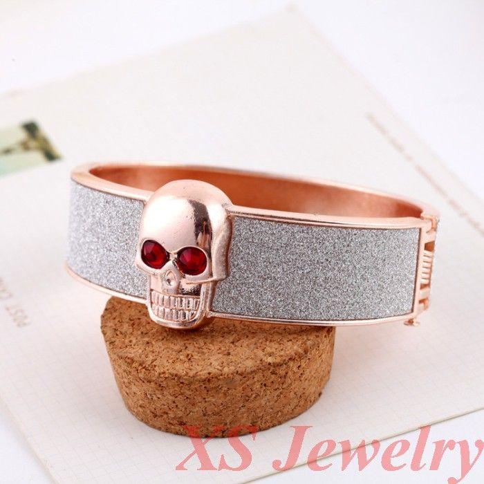 Europe and the United States smooth metal bracelet bracelet bracelet Punk Skull opening exaggerated female models