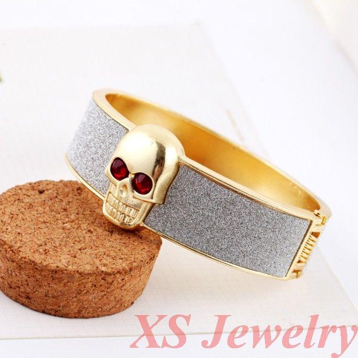 Europe and the United States smooth metal bracelet bracelet bracelet Punk Skull opening exaggerated female models