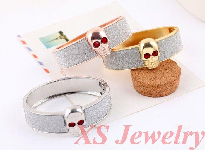 Europe and the United States smooth metal bracelet bracelet bracelet Punk Skull opening exaggerated female models