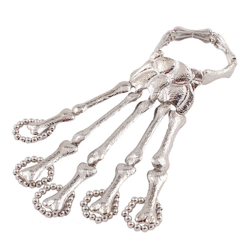 Halloween Ornaments Bracelet European and American Punk Exaggerated Skull Finger Bone Joint Finger Bracelet Women&#039;s Jewelry