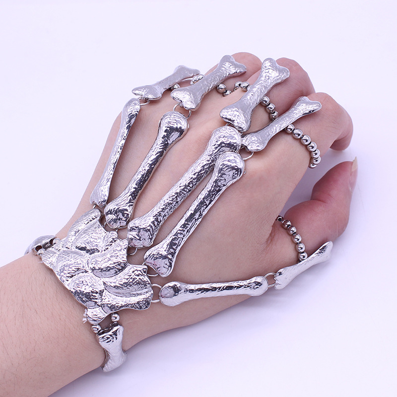 Halloween Ornaments Bracelet European and American Punk Exaggerated Skull Finger Bone Joint Finger Bracelet Women's Jewelry
