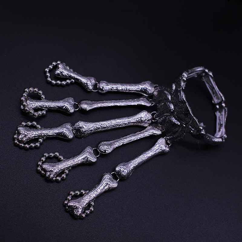 Halloween Ornaments Bracelet European and American Punk Exaggerated Skull Finger Bone Joint Finger Bracelet Women&#039;s Jewelry