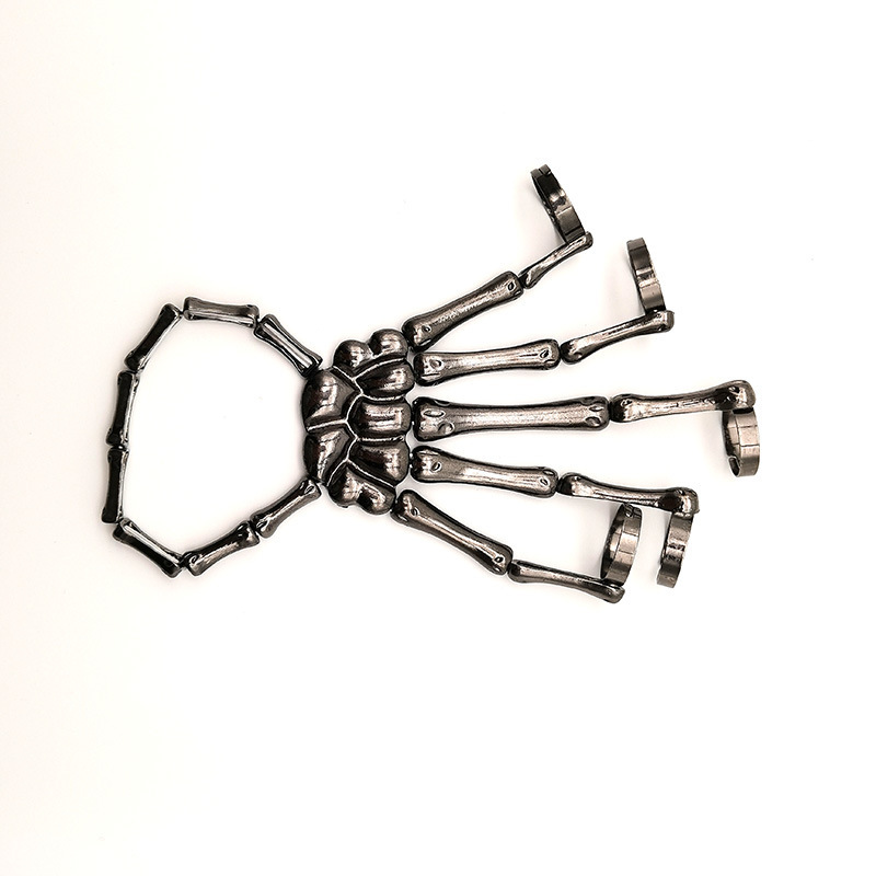 European and American Popular Halloween Bracelet Punk Exaggerated Ghost Hand Skull Bracelet Metal Texture Mitten-Type Bracelet Female